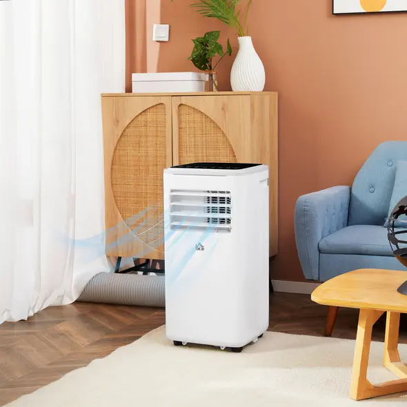 HOMCOM 9000 BTU Portable Air Conditioner, Smart Home WiFi Compatible, 4 in 1 Air Conditioning Unit, Dehumidifier, Fan with Remote, 24H Timer, Window Venting Kit, 20m², R290, A Energy Efficiency - 2