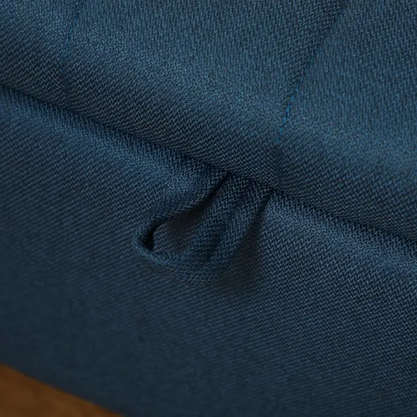 HOMCOM 92 x 31cm Linen-Look Storage Ottoman - Dark Blue - 8