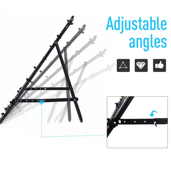 HOMCOM Adjustable Rebounder Net Kickback Target Goal for Teens Adults Training, Black - 4