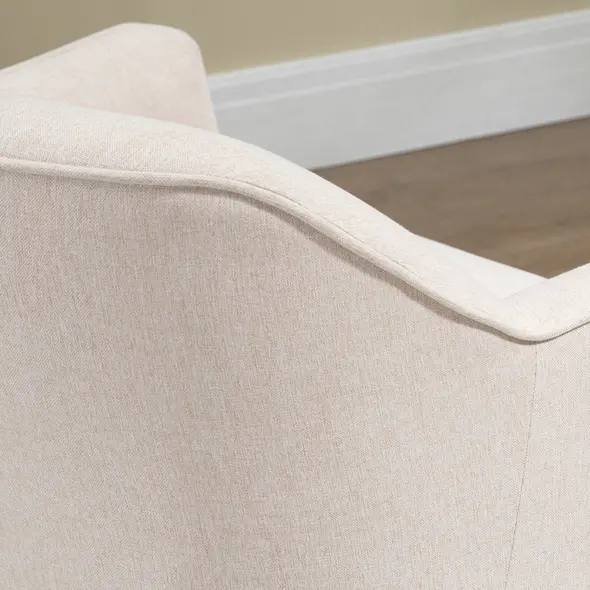 HOMCOM Accent Chair, Living Room Armchair, Vanity Chair with Gold Plating Metal Legs and Soft Padded Seat for Bedroom and Café, Set of 2, White - 9