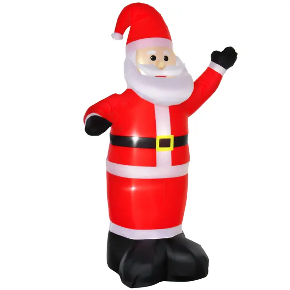 HOMCOM 8ft Inflatable Christmas Santa Claus Xmas Decoration with LED Holiday Air Blown Yard Outdoor Décor - 1