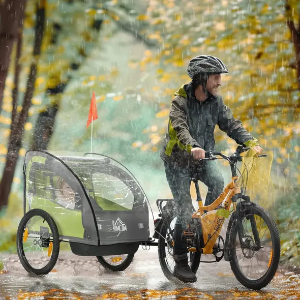 HOMCOM Baby Bike Trailer Cover, Anti Dust Rain Snow, Cold Wind, 76 x 61 x 61 cm - 2