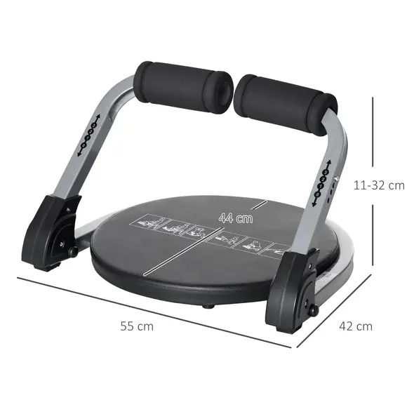 HOMCOM Abs Trainer, Ab Crunch Machine, Foldable Abdominal Trainer, Core Fitness & Whole Body Exercise Equipment for Home Gym - 3