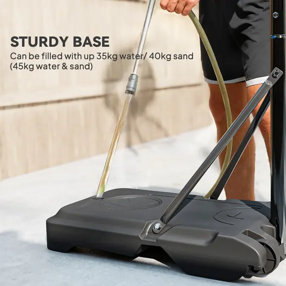 HOMCOM Adjustable Basketball Hoop and Stand, with Wheels and Weight Base, Blue - 5