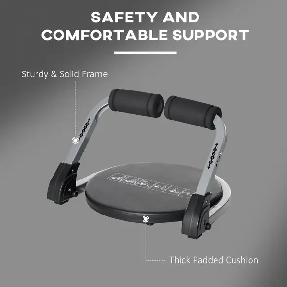 HOMCOM Abs Trainer, Ab Crunch Machine, Foldable Abdominal Trainer, Core Fitness & Whole Body Exercise Equipment for Home Gym - 6