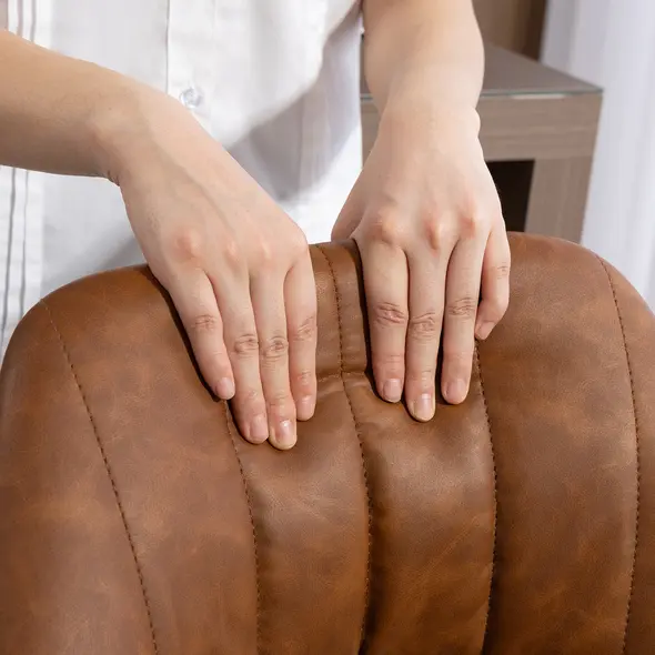 HOMCOM Bar Stools Set of 2, PU Leather Swivel Barstools with Backrest and Footrest for Kitchen, Counter, Breakfast Bar, Brown - 9