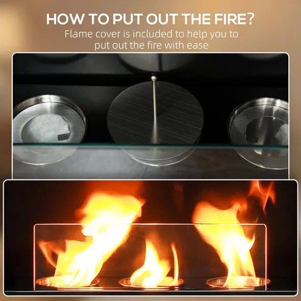 HOMCOM Bioethanol Fire Heater, with Mantelpiece - White - 5