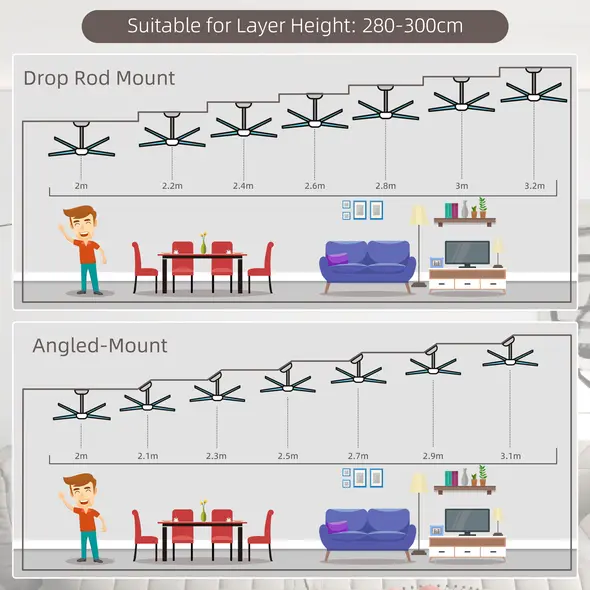 HOMCOM Ceiling Fan with LED Light, Flush Mount Ceiling Fan Lights with Reversible Blades, Pull-chain, Silver and Natural Tone - 7
