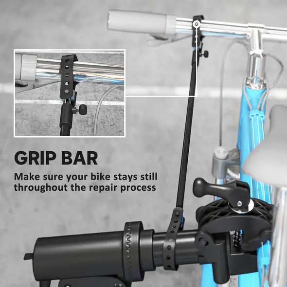 HOMCOM Bike Repair Stand, Max Load 40kg, Foldable, Height Adjustable, for Road Bike, Mountain Bike, E-bike - 5