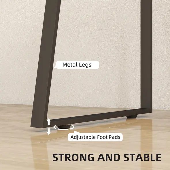 HOMCOM Computer Desk, Writing Desk with Cabinet, Drawer, Metal Legs, Work Table for Home Office Study, Natural Wood Finish - 6