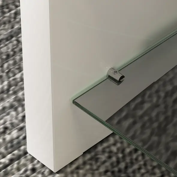 HOMCOM Curved Two-Tier Coffee Table - High Gloss White - 9