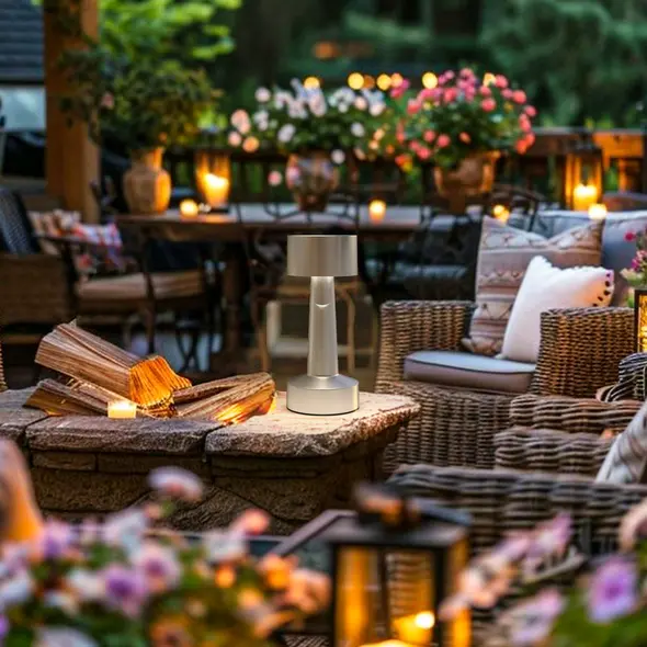 HOMCOM Cordless Table Lamp, Touch LED Desk Lamp with Rechargeable Battery, 3 Colour, for Bedroom Living Room, Silver - 7