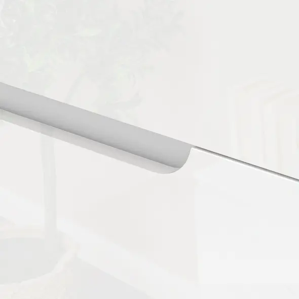 HOMCOM Chest of Four High Gloss Front Drawers - White - 8