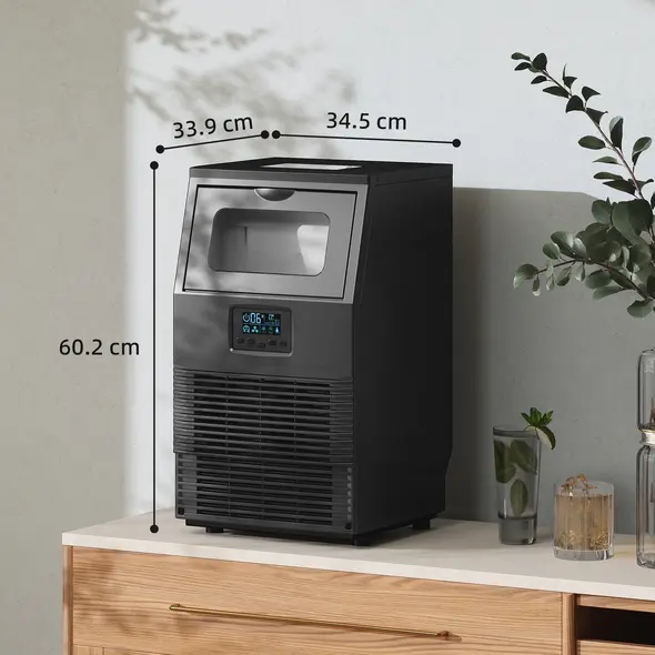 HOMCOM Commercial Ice Maker with 4kg Ice Storage - Black - 3