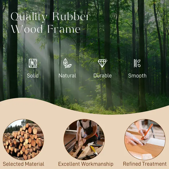 HOMCOM Corduroy Rocking Armchair - Beige - 7