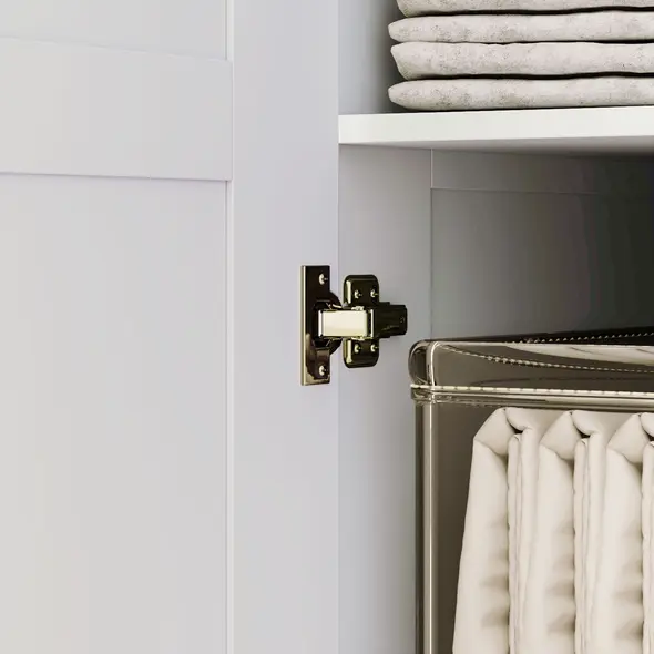 HOMCOM Double Paneled Door Wardrobe, with Shelves - White - 9