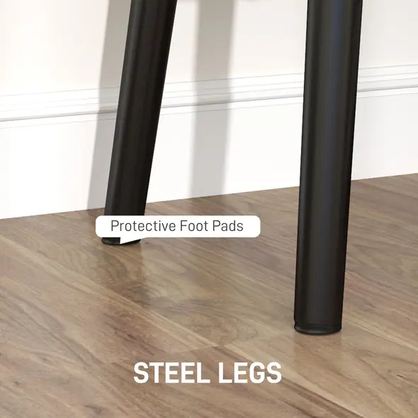 HOMCOM End of Bed Bench, Corduroy Bedroom Bench with Thick Padding and Steel Legs, Tufted Window Seat for Entryway, Living Room, Cream White - 5