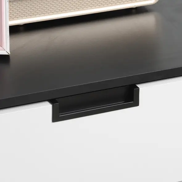 HOMCOM Drawer Chest, 4-Drawer Storage Cabinet Organiser for Bedroom, Living Room, 60cmx40cmx80cm, White and Black - 8