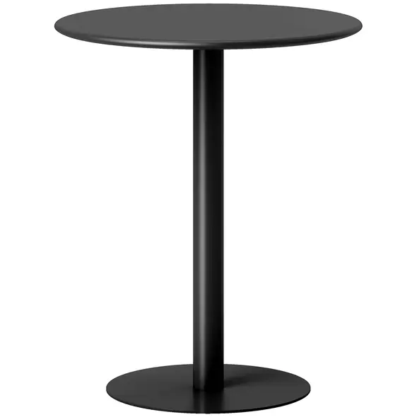 HOMCOM Dining Table, Round Kitchen Table with Steel Base for Living Room, Dining Room, 60 x 60 x 72cm, Black - 1