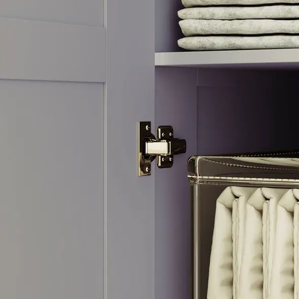 HOMCOM Double Paneled Door Wardrobe, with Shelves - Grey - 9