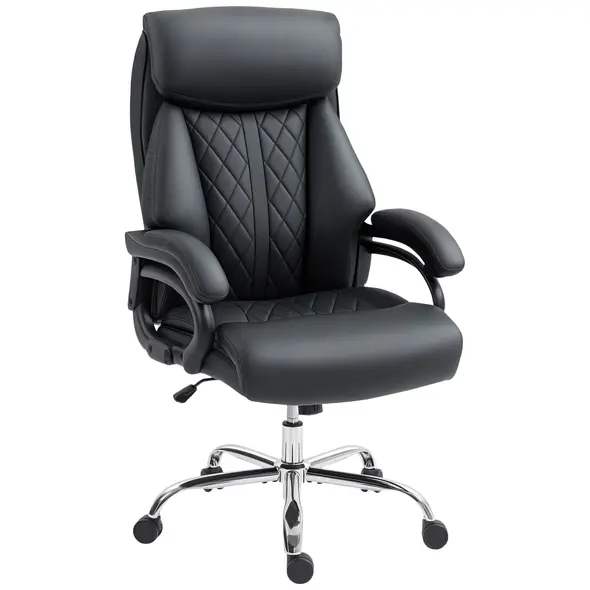 HOMCOM Executive Office Chair with Spring Padding - Black - 1