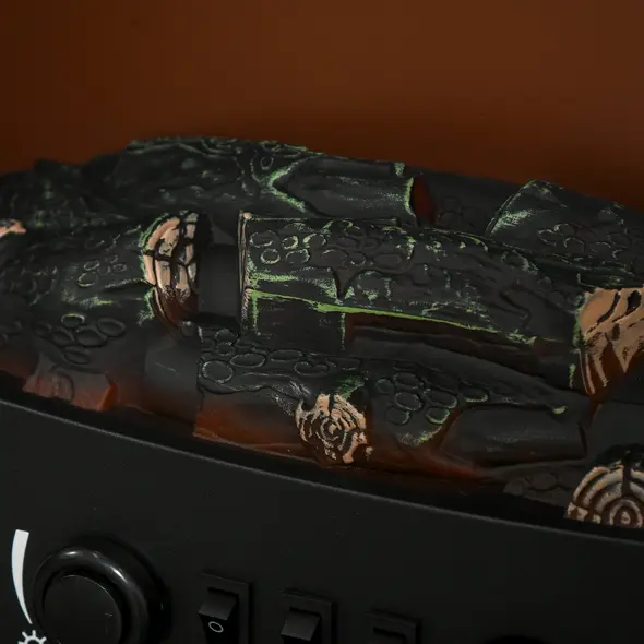 HOMCOM Electric Fireplace Stove, Free standing Fireplace Heater with Realistic LED Flame Effect and Adjustable Brightness, Overheat Safety Protection, 900W/1800W, Black - 8