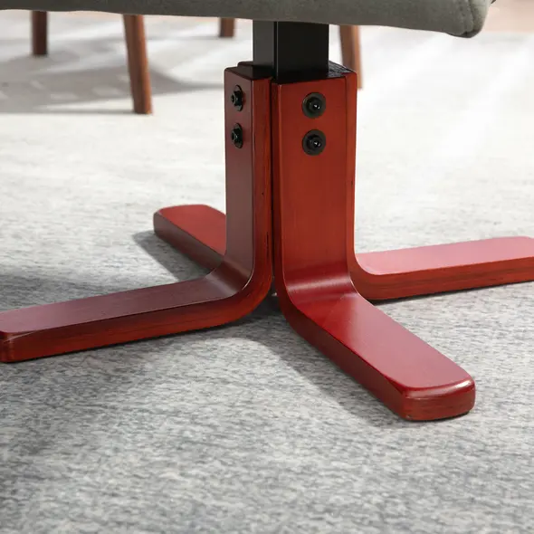 HOMCOM Faux Microfibre Leather Manual Recliner and Footstool Set - Grey - 8