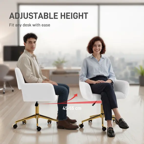 HOMCOM Faux Fur Rabbit Chair - Cream White - 7