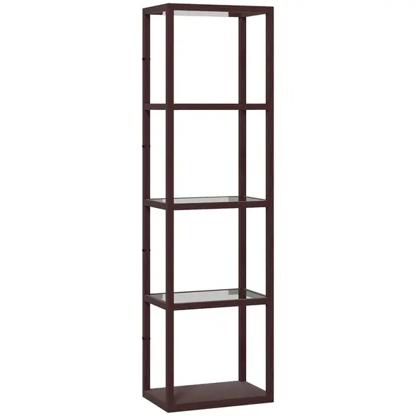 HOMCOM Four-Shelf Floor Lamp - Dark Brown - 1