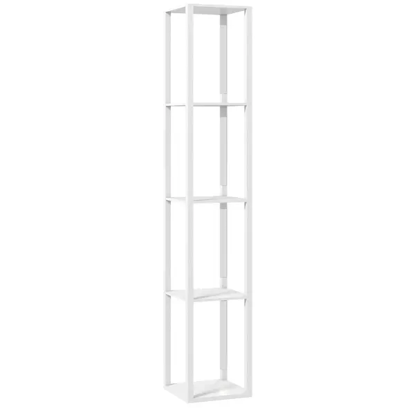 HOMCOM Floor Lamp with Shelves and 3 Brightness Levels - White - 1