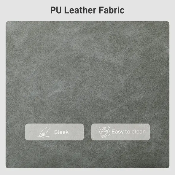 HOMCOM Faux Leather Marble-Effect Two-Seater Sofa - Grey - 7