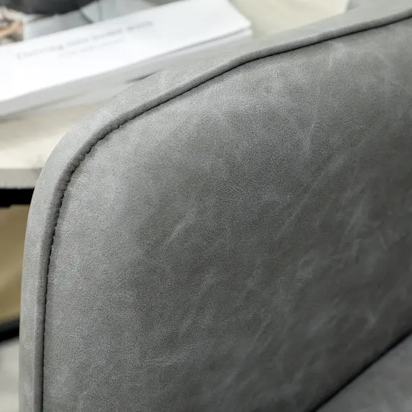 HOMCOM Faux Leather Marble-Effect Two-Seater Sofa - Grey - 9