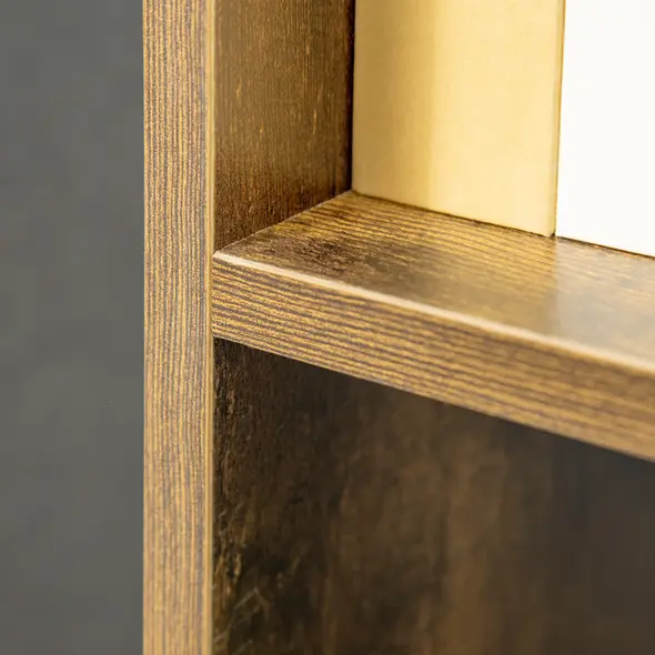 HOMCOM Industrial Style Storage Shelf, Bookcase, Bookshelf with 6 Compartments, Freestanding Shelving Unit for Living Room, Home Study, Rustic Brown - 9