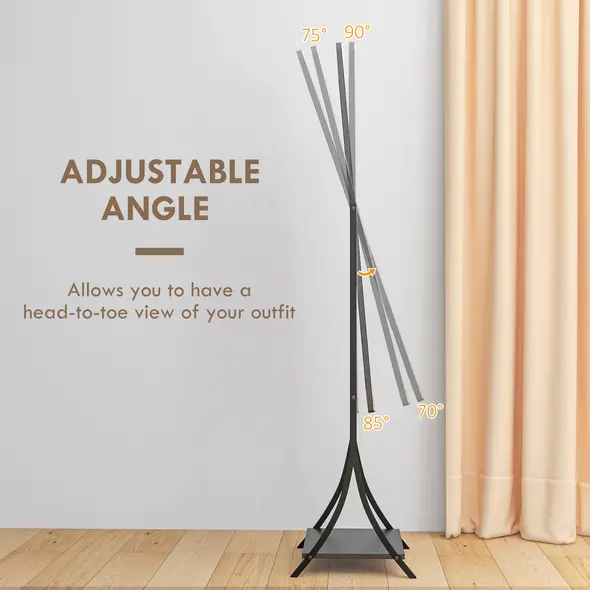 HOMCOM Free Standing Dressing Mirror, Full Length Mirror with Adjustable Angle, Storage Shelf for Living Room, Bedroom, Hallway - 4