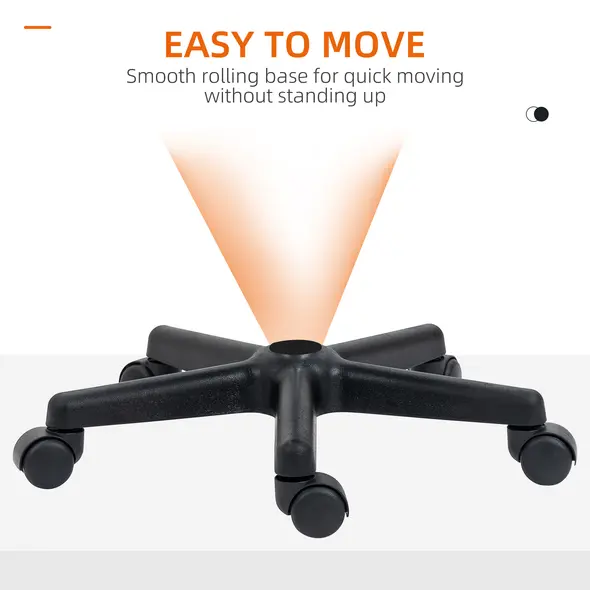 HOMCOM Hydraulic Swivel Salon Spa Stool Height Adjustable Facial Massage Tattoo with 3 Changeable Seat Covers, Black - 6