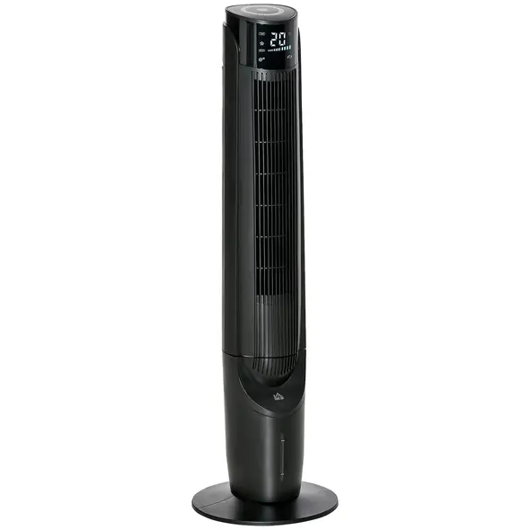 HOMCOM Ice Cooling Tower Fan, Water Conditioner Evaporative Air Cooler Unit with 4 Modes, 3 Speed, Remote Control, Timer, Oscillating for Home Bedroom, Black - 1