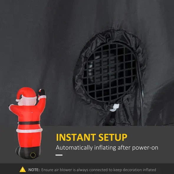 HOMCOM Inflatable Christmas Santa Claus Air Blown Decoration Yard - 6