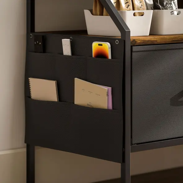 HOMCOM Industrial-Style TV Stand Cabinet - Brown - 9