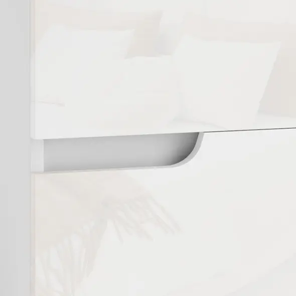 HOMCOM High Gloss Bedside Table Set of 2 - White - 9