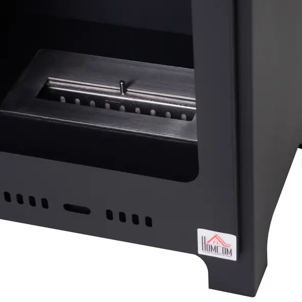 HOMCOM Freestanding Ethanol Fireplace, Bioethanol Fire with 0.9L Tank, 3 Hours Burning Time for Indoor, Black - 9