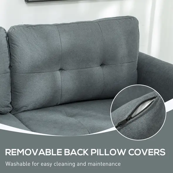 HOMCOM 'L' Shape Modular Sofa, with Storage - Dark Grey - 7