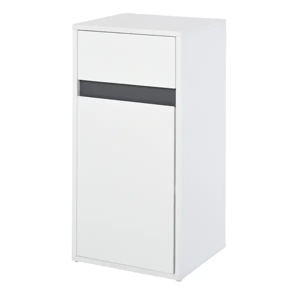 HOMCOM MDF Tri-Compartment Bathroom Storage Cabinet White - 1