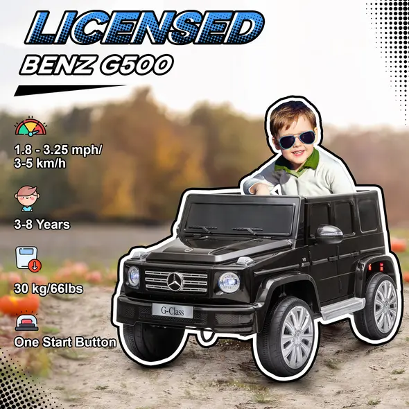 HOMCOM Mercedes Benz G500 12V Kids Electric Ride On Car Toy w/ Remote Control - 5