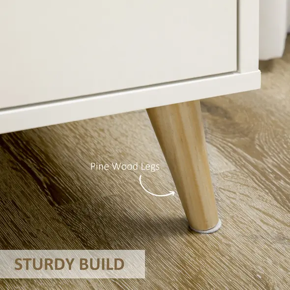 HOMCOM Modern Sideboard Storage Cabinet, Free Standing Accent Cupboard with Drawer, 2 Doors for Bedroom, Living Room, Hallway, White - 6