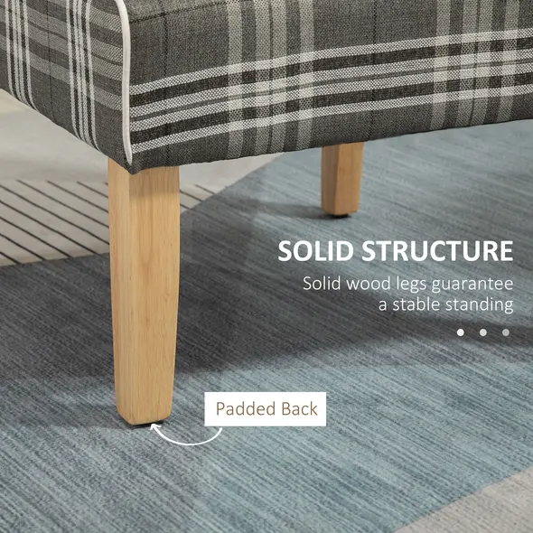 HOMCOM Modern Dining Chairs Set of 2, Accent Chair with Patterned Upholstery, Throw Pillows and Rubber Wood Legs, for Kitchen Living Room, Grey - 6