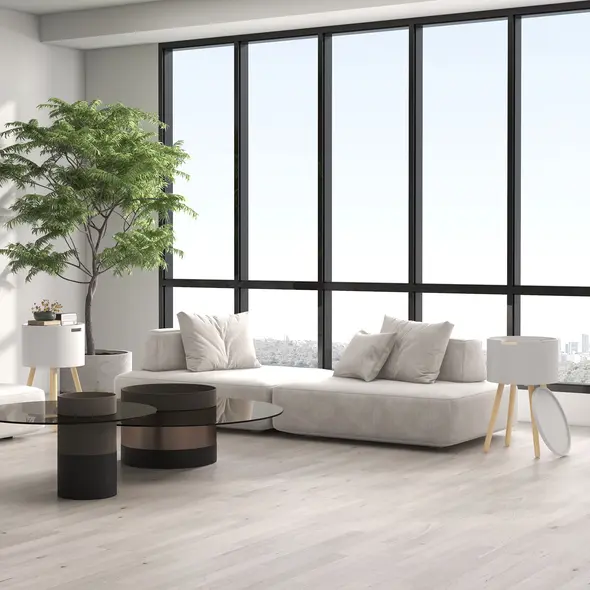 HOMCOM Modern Side Table with Hidden Storage Space, Round Night Stand with Removable Tray Wood Frame End Coffee Table for Living Room, Set of 2, White - 2