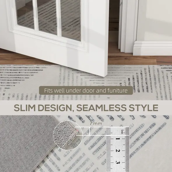 HOMCOM Modern Area Rug, Geometric Pattern Non-Slip Washable Rug, Soft Floor Carpet for Living Room, Bedroom, Dining Room, Home Office, 290 x 200 cm, Grey - 7