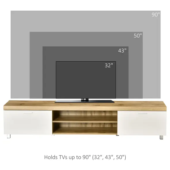 HOMCOM Modern TV unit Cabinet Entertainment Centre for TVs up to 90" w/ Cabinet Shelf for Living room Bedroom - 8
