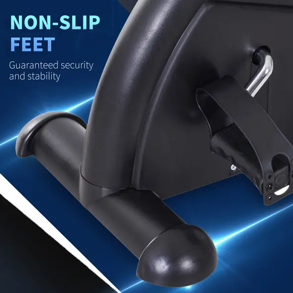 HOMCOM Mini Exercise Bike, Portable Pedal Exerciser, Under Desk Bike with LCD Display for Legs and Arms Training, Black - 6