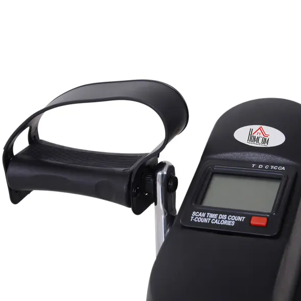 HOMCOM Mini Exercise Bike, Portable Pedal Exerciser, Under Desk Bike with LCD Display for Legs and Arms Training, Black - 9